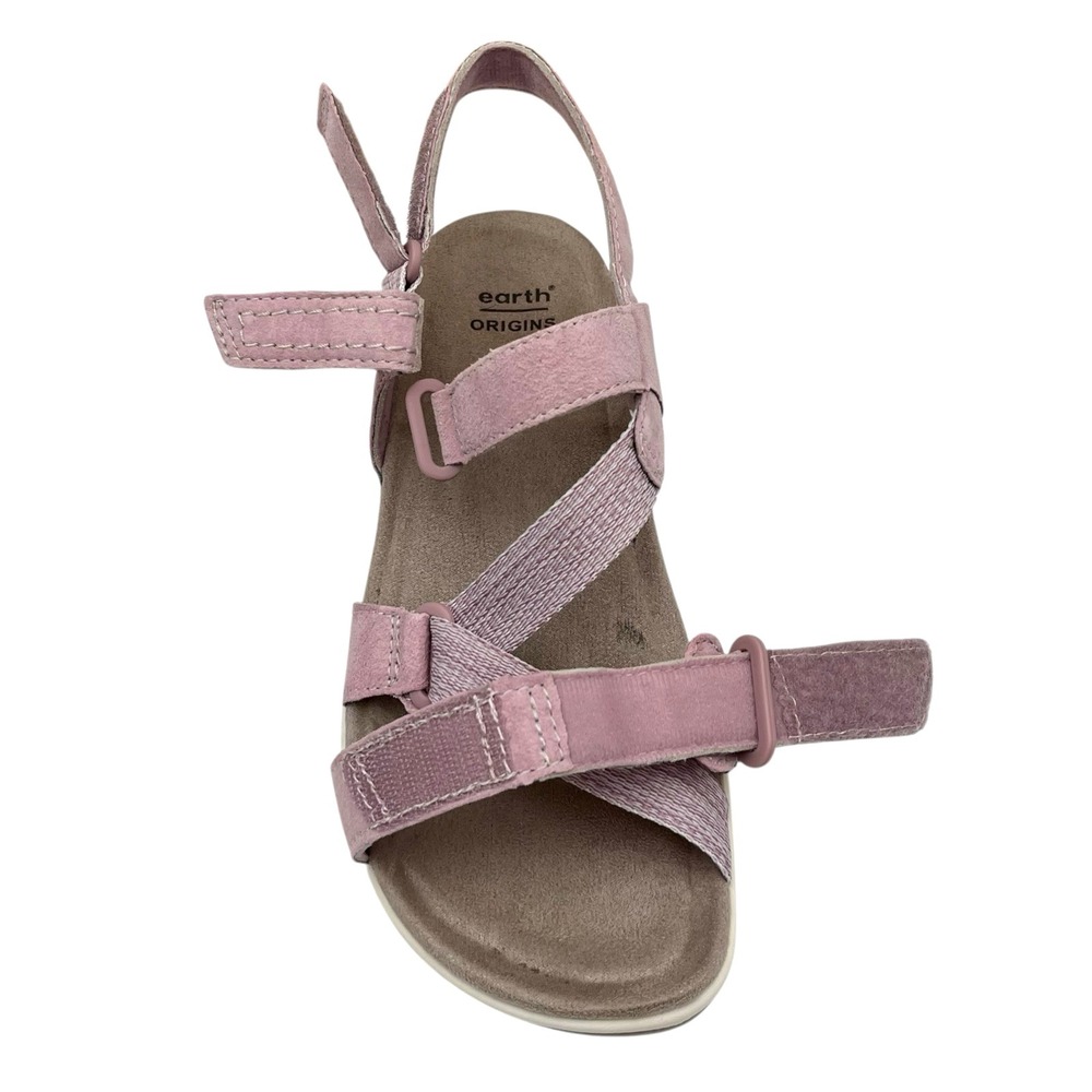 Earth Origins Womens Savoy Slade Adjustable Leather Sandals Sz 8 Wide Light Pink - Picture 6 of 13